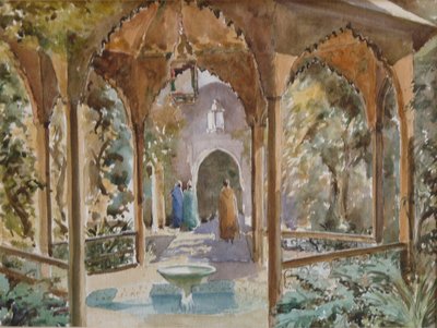 Riyadh, Dar Si Said, Marrakech, 2000 (akvarell) av Clive Wilson