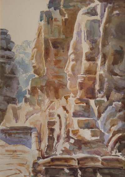 Bayon: Blistering heat, 2000 (akvarell) av Clive Wilson