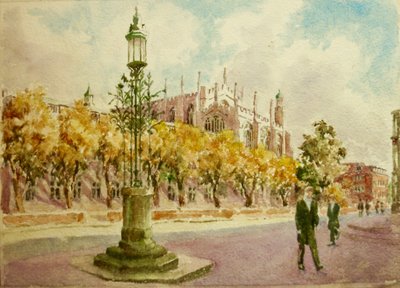 Den brinnande busken, 2017 (akvarell) av Clive Wilson