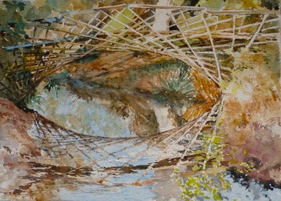 Kungsfiskarbron - höstfärger, 2010 (akvarell) av Clive Wilson