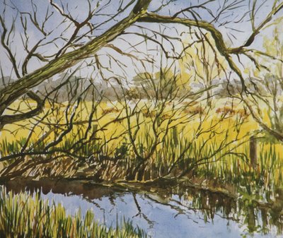 Water Meadows, Kintbury, tidig eftermiddag i maj av Clive Wilson