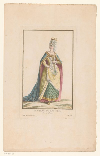 Porträtt av Isabella av Bayern, Frankrikes drottning Isabeau de Baviere Reine de France (titel på objektet) av Clément Pierre Marillier