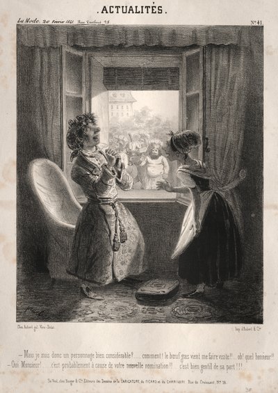 Nyheter: ---Men jag är därför en mycket betydande karaktär, 1841. av Clémente Pruche