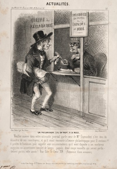 Nyheter: En fashionabel filantrop, 1841. av Clémente Pruche