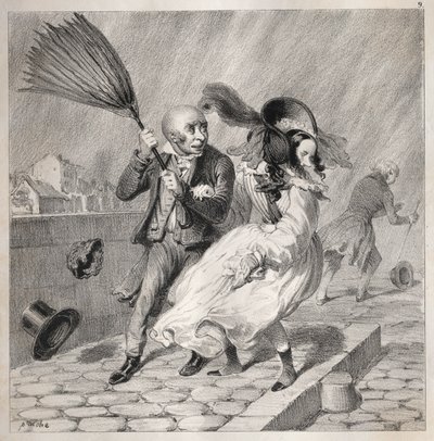 Bambochades: Ser du att min barometer är i bra väder!...det är en rik tid för..., 1841. av Clémente Pruche