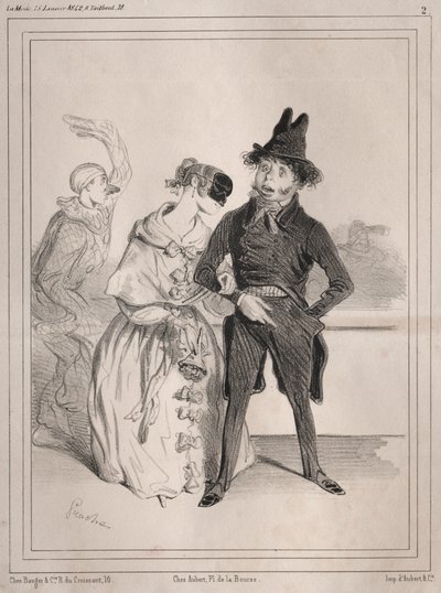 Carnival Pochades: Det är singular! hon säger till mig att jag är Philibert Désormeaux, och att jag passerar för en imbecil!! ....var fan visste hon det? av Clémente Pruche
