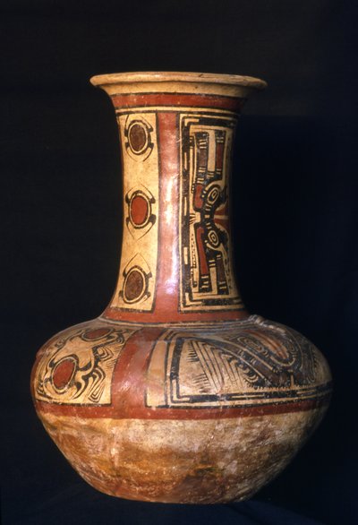 Höghalsad burk, tidig cocle-fas, 700-800 AD (keramik) av Cocle Culture