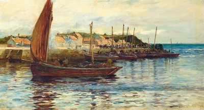 Sjöfart i hamnen i Oban, 1892 av Colin Hunter