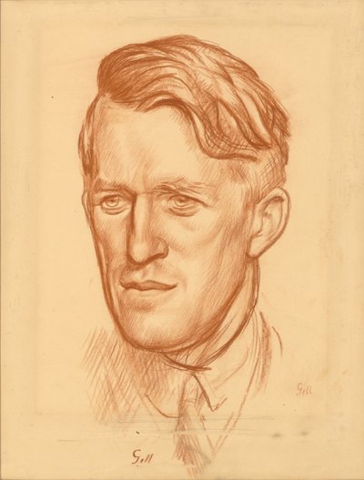 T. E. Lawrence (röd krita på papper) av Colin Unwin Gill