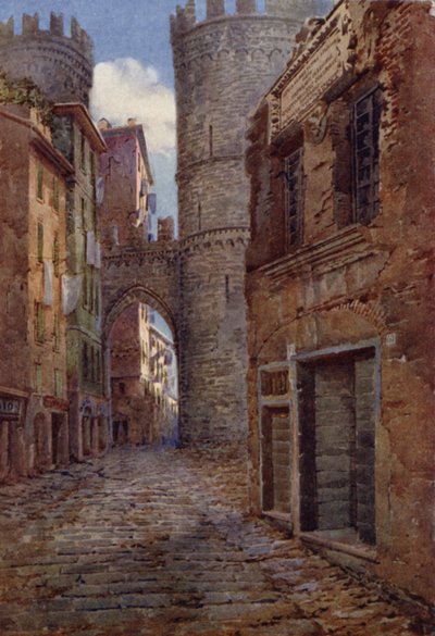 Porta Sovrano, med Christopher Columbus hus, Genua av Commendator Formilli