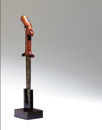 Mangbetu kniv (trä och metall) av Congolese Congolese