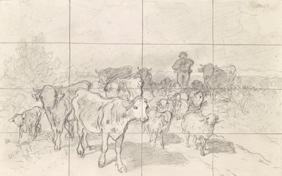 Flock med herde av Conrad Bühlmayer