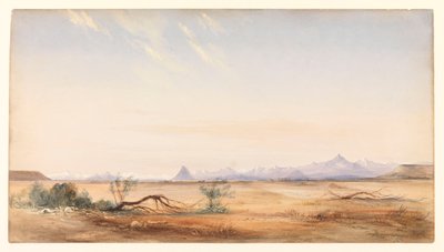 Andernas bergskedja, sedd från Mystery Plain, nära Santa Cruz, ca 1878 (akvarell) av Conrad Martens