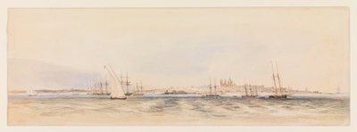 Montevideos hamn, ca 1878 (akvarell) av Conrad Martens