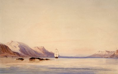 Undersökningsfartyget HMS "Beagle" i Beaglekanalen, Eldslandet av Conrad Martens