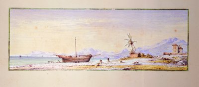 Bordighera Beach, av Consalvo Carelli (1818-1900), Italien av Consalvo Carelli