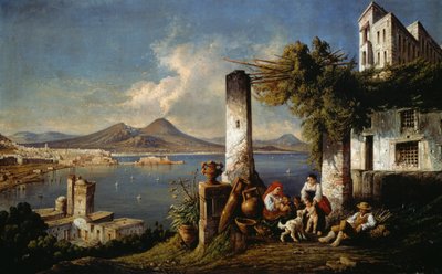 Neapel sett från Posillipo (olja på duk) av Consalvo Carelli