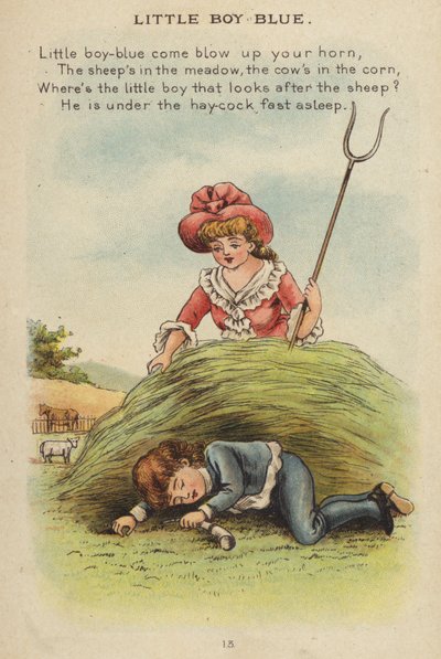 Nursery rim: Little Boy Blue (chromolitho) av Constance Haslewood