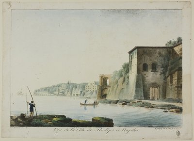 Utsikt över Posilipos kustlinje vid Neapel, från Views of Italy av Constant Bourgeois