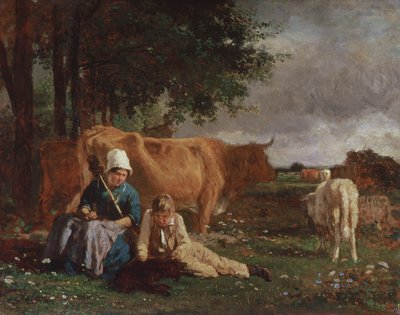 Pastoral scen av Constant Emile Troyon