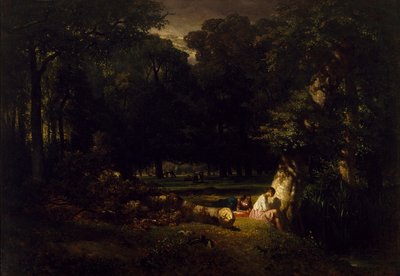 Badgästerna (Röjning i skogen), 1842 av Constant Emile Troyon