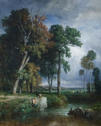 Fiskarna, ca 1850 (olja på duk) av Constant Emile Troyon
