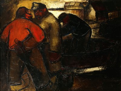 Fiskare; The Fishermen - De Vissers (recto), c.1923-24 (olja på duk) av Constant Permeke