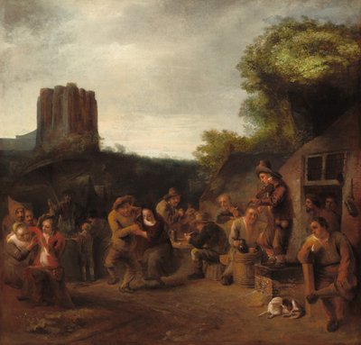 Gemytlighet nära värdshuset, tidigt 1650-tal. av Constantijn van Renesse