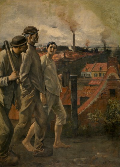Return from the Mine (olja på duk) av Constantin Emile Meunier