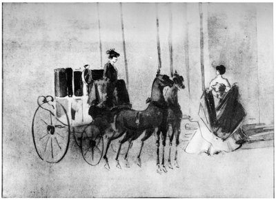 Ankomst till balen, 1800-talet, 1930. av Constantin Guys