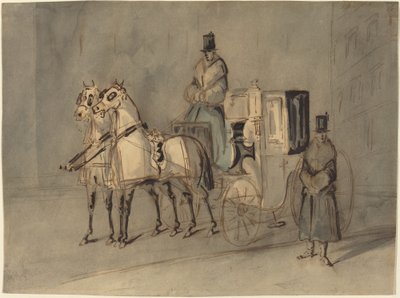 Vagn med förare och brudgum: Höst av Constantin Guys