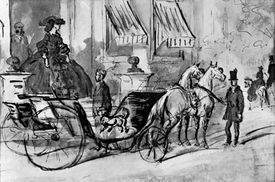 Going for a Drive, 1800-talet, 1930. av Constantin Guys