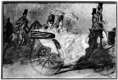 Taking the Air, 1800-talet, 1930 av Constantin Guys