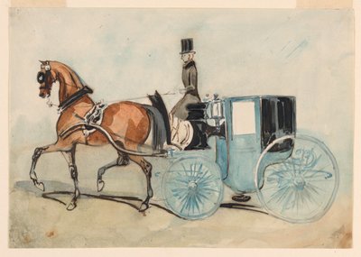 The Blue Brougham av Constantin Guys