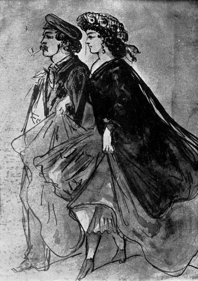 The Pipe, 1800-talet, 1930. av Constantin Guys