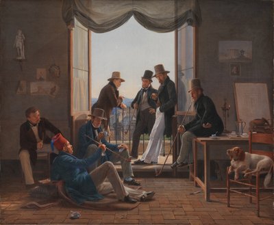 En grupp danska konstnärer i Rom av Constantin Hansen