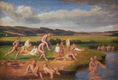 Pojkar som badar och leker av Constantin Hansen