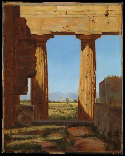 Kolonner i Neptunustemplet i Paestum av Constantin Hansen