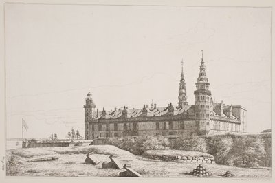 Danska: Kronborg sett från nordvästra sidan av Constantin Hansen