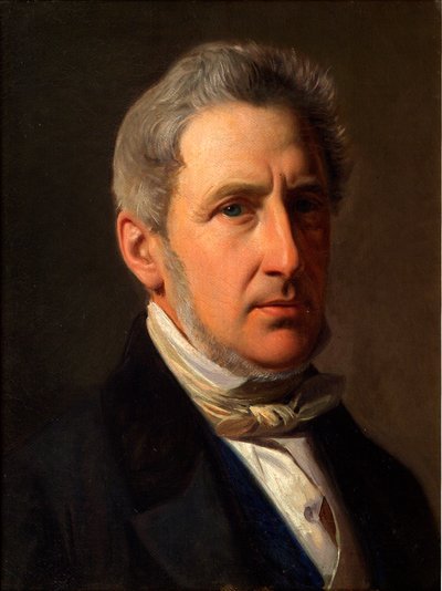 Danska: Portræt af godsejer Alfred Hage (1803-1872) Porträtt av väpnaren Alfred Hage (1803-1872) av Constantin Hansen