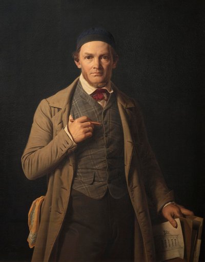 Porträtt av Gottlieb Bindesbøll av Constantin Hansen