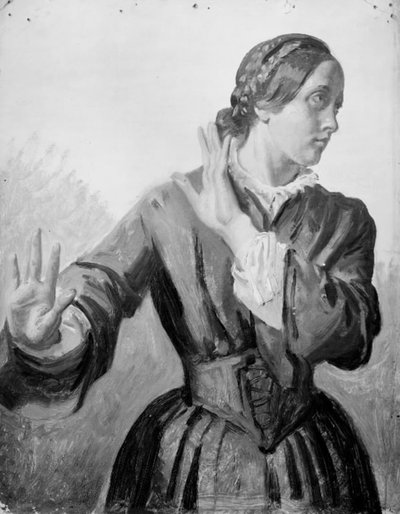 Studie av en ung kvinna (Thora Købke) av Constantin Hansen