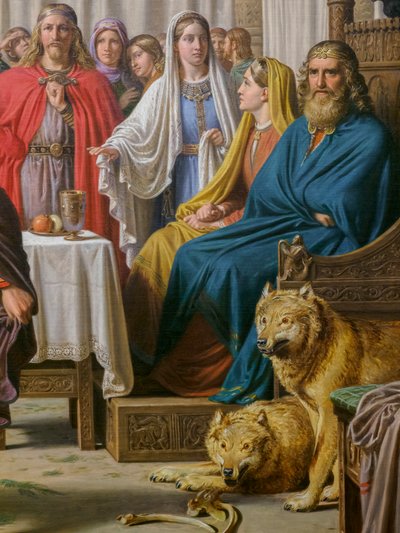 Ægirs festmåltid, detalj av Constantin Hansen