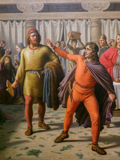 Ægirs festmåltid, detalj av Constantin Hansen