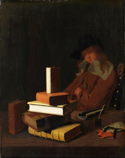 Den sovande studenten, 1663 av Constantin Verhout or Voorhout