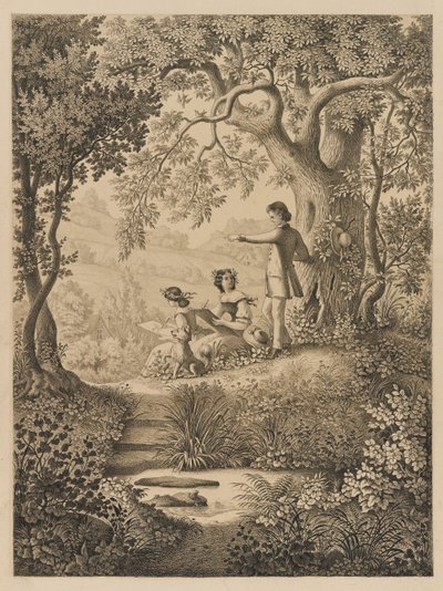 A Drawing Lesson, 1865 (svart bläck på tjockt krämigt vävt papper) av Constantine Hertzberg