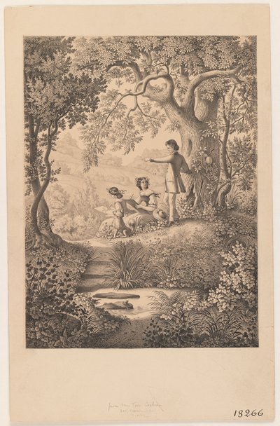 En teckningslektion, 1865 (recto of 375816) av Constantine Hertzberg