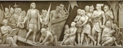 Christopher Columbus landstigning Frisen i rotundan i USA:s Capitol, 1860-1873 av Constantino Brumidi