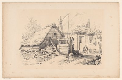 Gård med brunn The Landscape (serietitel) av Constantinus Cornelis Huysmans