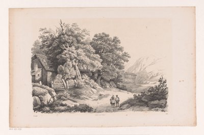 Landskap med två figurer på en landsväg The Landscape (serietitel) av Constantinus Cornelis Huysmans